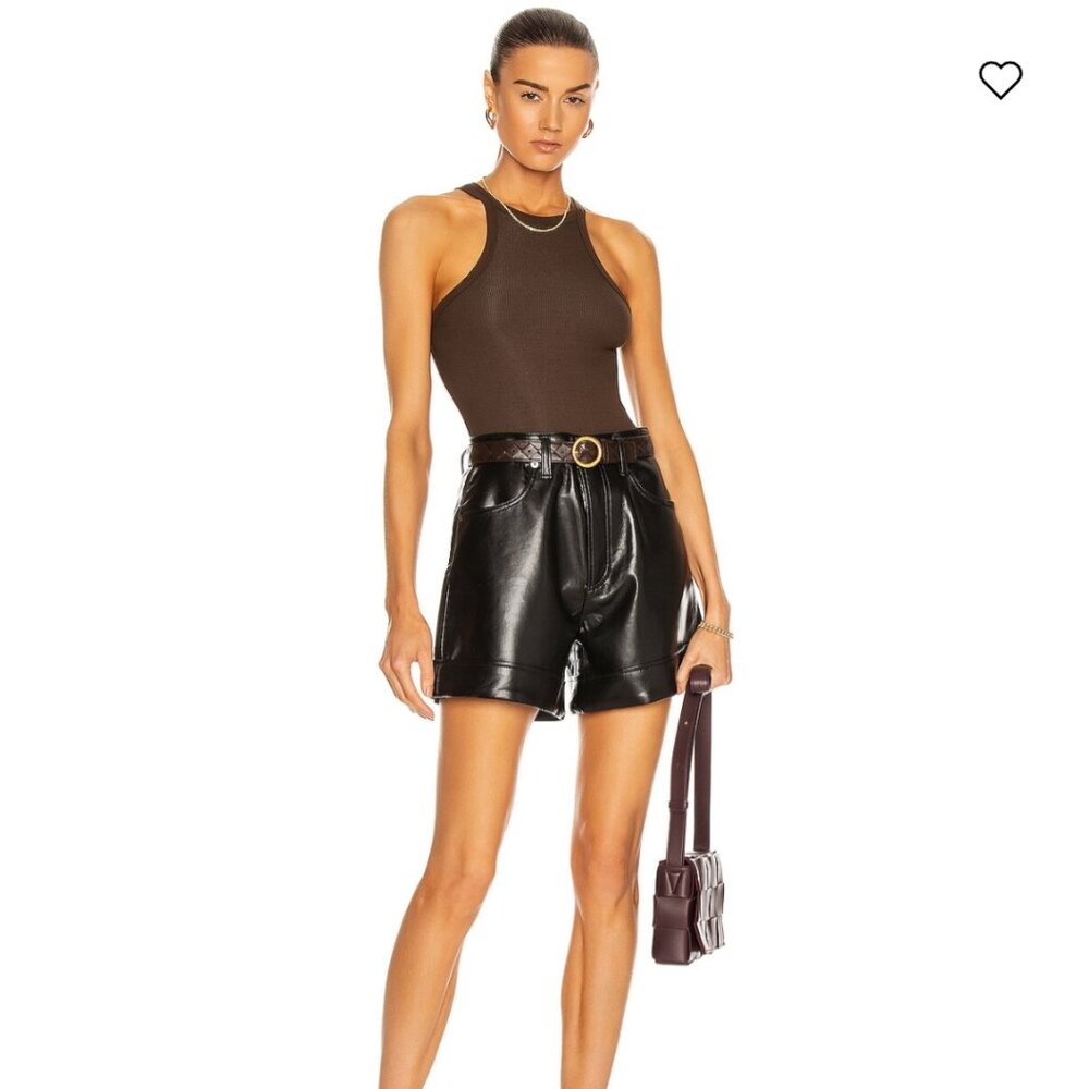 AGOLDE Recycled Leather Angled Hem Short